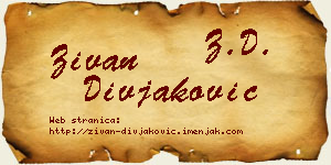 Živan Divjaković vizit kartica